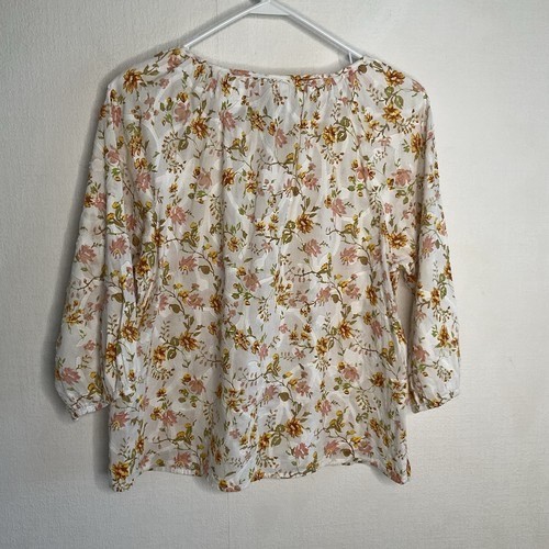 Camicia contadina Anthropologie Hester & Orchard floreale armonia pizzo donna taglia M - Foto 5 di 10