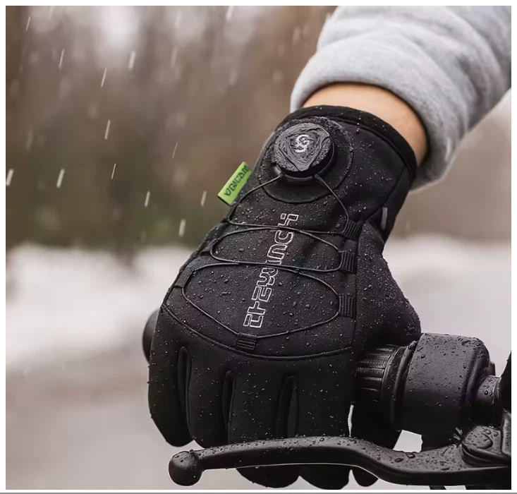 Thermal Gloves waterproof Boa Fastening Winter for Cycling Running, Size M,L,XL