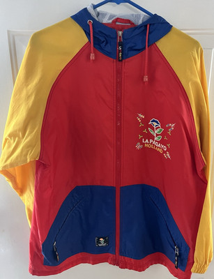Lapagayo Holland Multi-Colored Windbreaker Rain Jacket Size Medium Zip Up W Hood