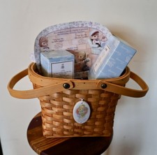 Precious Moments 2002 Membership Kit Basket, Figurine, Candle Holder , clock