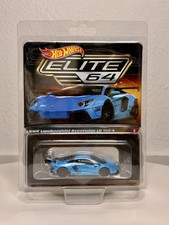 Hot Wheels Elite 64 LBWK Lamborghini Aventador LP700 4 Blu Premium piloti reali