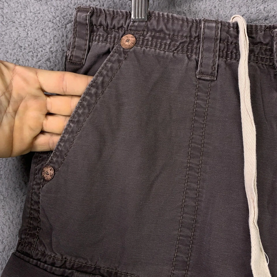 Pantalones Cortos True Religion Para Hombre 35 Gris Carga Cordón Dobladillo Crudo Bermudas Y2K Sueltos Foto 4 de 4