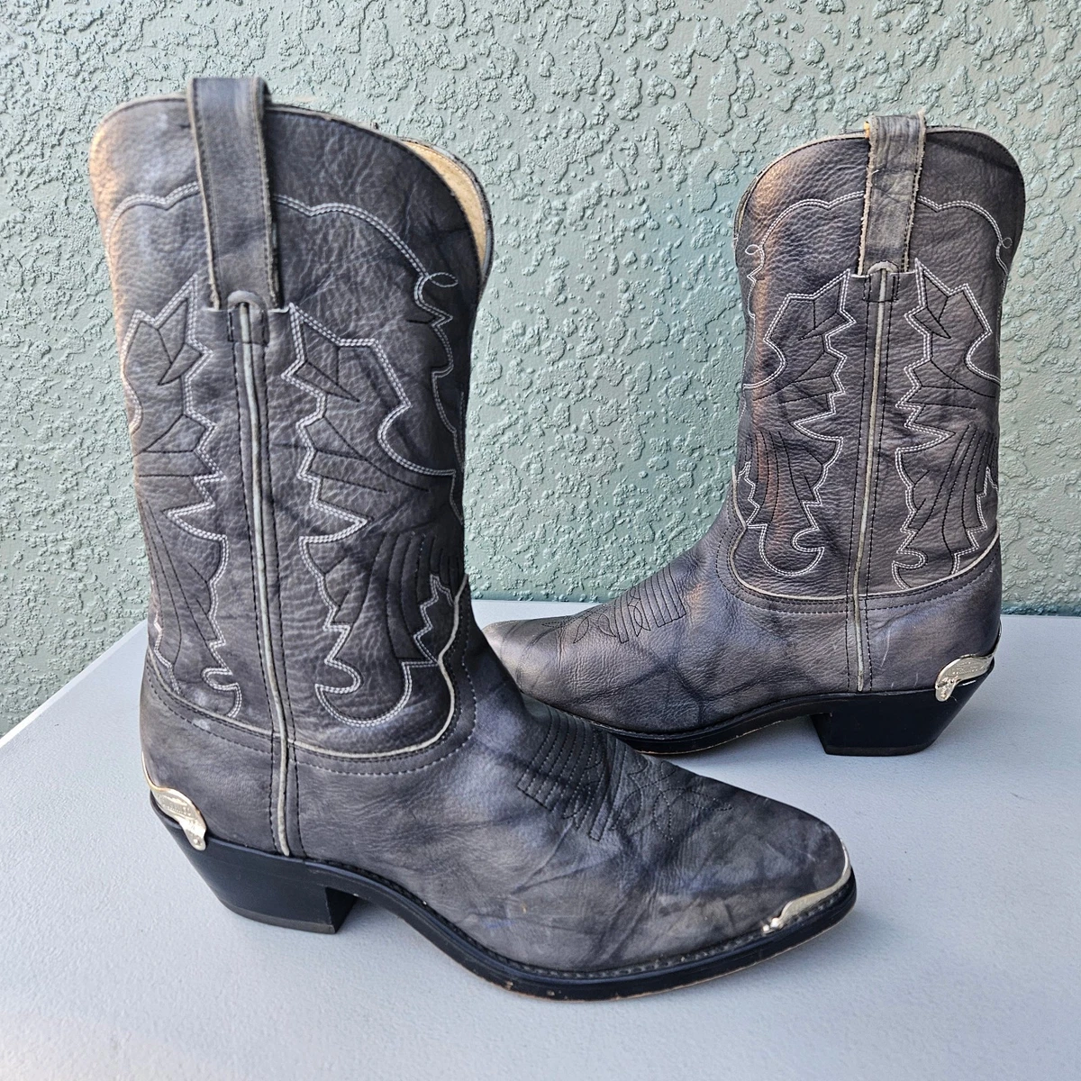 Durango Gray Leather Cowboy & Western Boots Metal Toe Sz 8.5 EE Made in USA Rebel™ by Durango® Patriotic Pull-On Western Flag Boot  main image 3