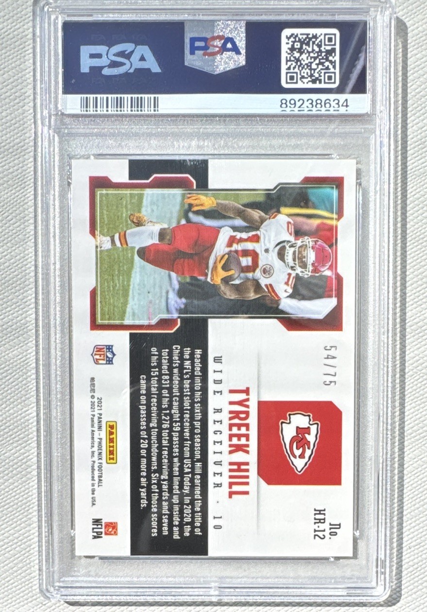 Panini 2021 Phoenix Tyreek Hill Hot Routes Yellow /75 #HR-12 PSA 10 view 2