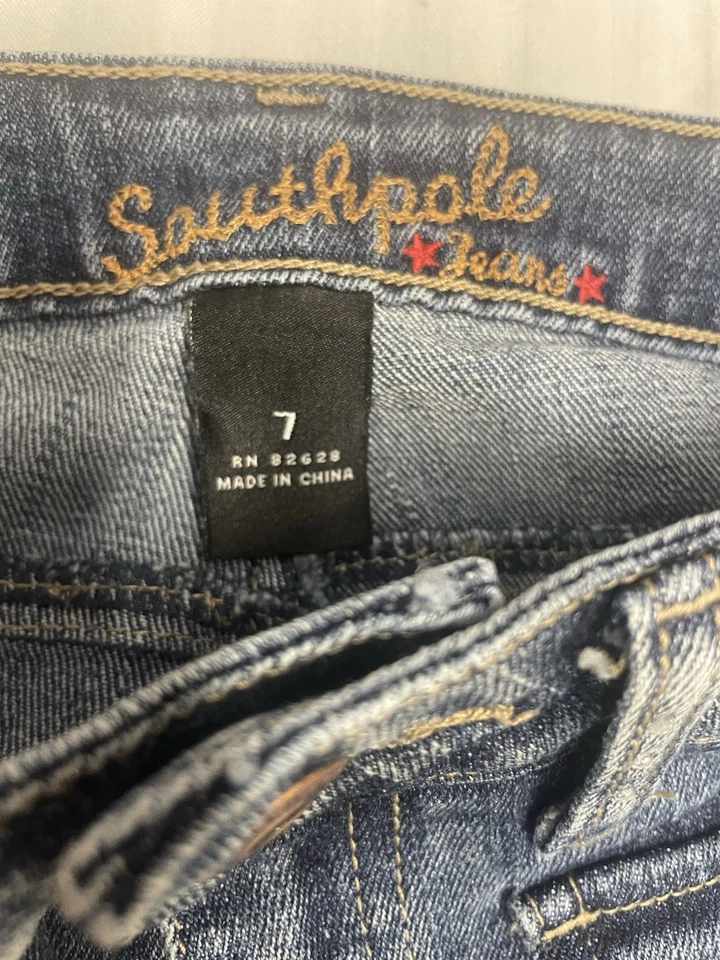 Vintage South Pole Y2K Low Rise Denim Flare Jeans Mujer’s Talla 7 Foto 4 de 4