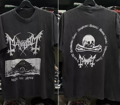 1997s Mayhem Wolf s Lair Abyss Metal Tour 2 Side Black T-shirt