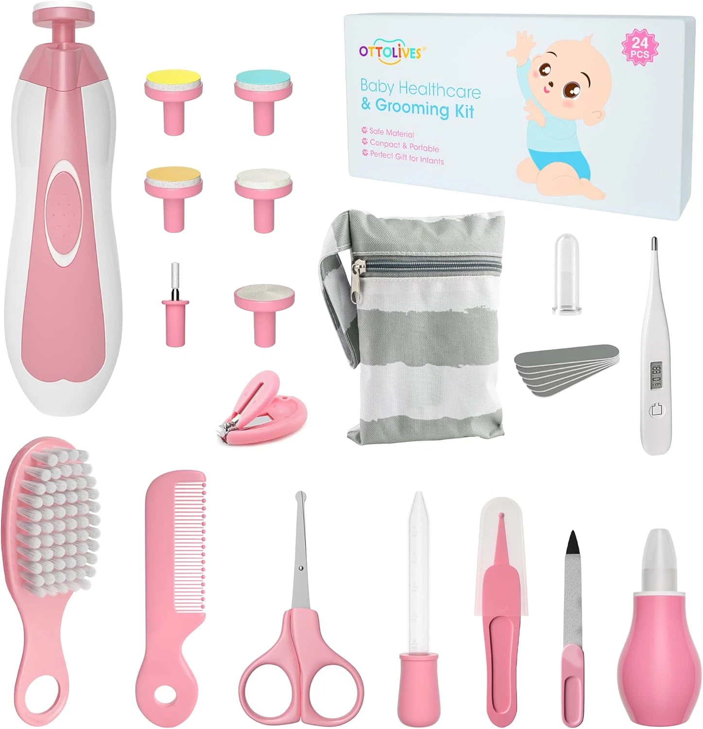 Baby Healthcare and Grooming Kit, 24 in 1 Baby Electric Nail Trimmer Set Newborn
Opens in a new wind