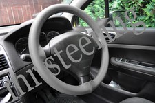 DO MAZDA 6 SZARY SKÓRZANY POKROWIEC NA KIEROWNICĘ 02-07