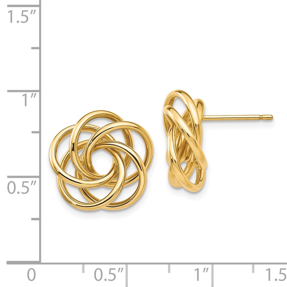 ピアス wing bling 14k post Odelia round knot earrings Amazon.com: 14K Gold Unique Round Twisted Stud Earrings for