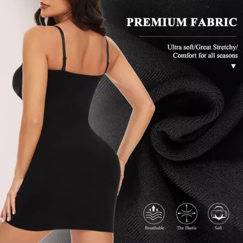 Seamless Shapewear Slips for Under Dresses Women Tummy Control Full Slip Shaper - Picture 14 of 33