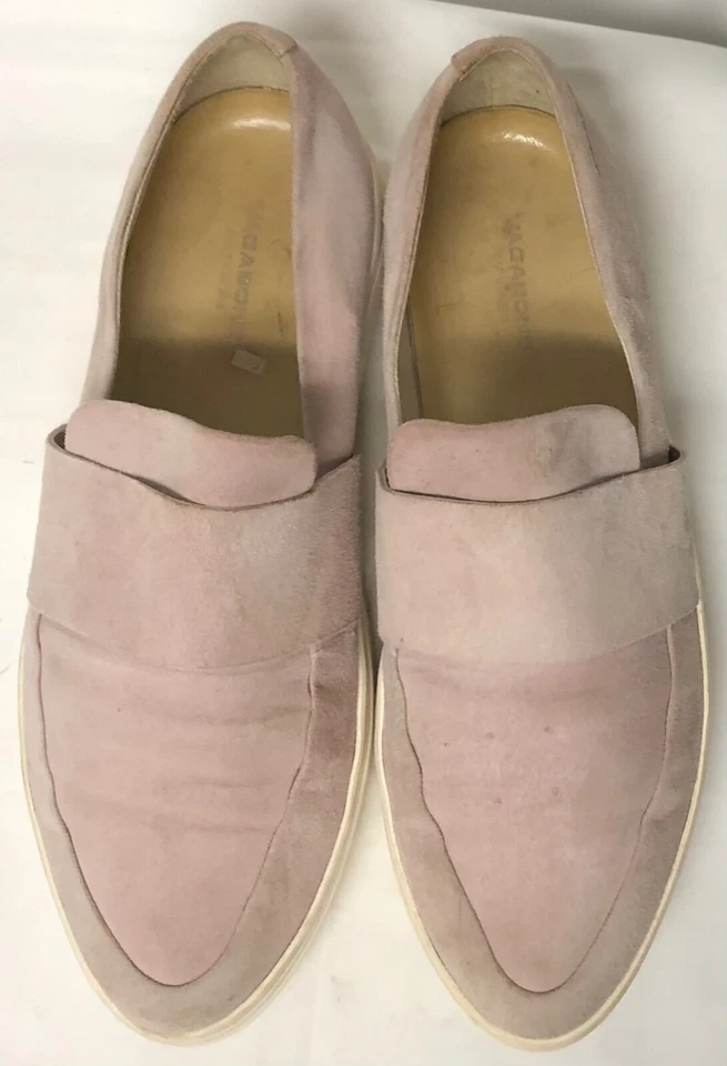 ZAPATILLAS VAGABOND ROSA CLARO GAMUZA BLANCA SUELA INFERIOR DE GOMA PARA MUJER SIN CORDONES TALLA 39 Foto 4 de 4