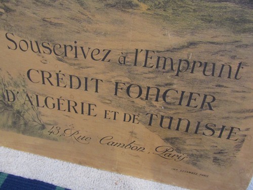 RARE, WW1 FRENCH ORIGINAL WAR LOAN POSTER 1918 ALGERIA TUNISIA - Picture 20 of 24