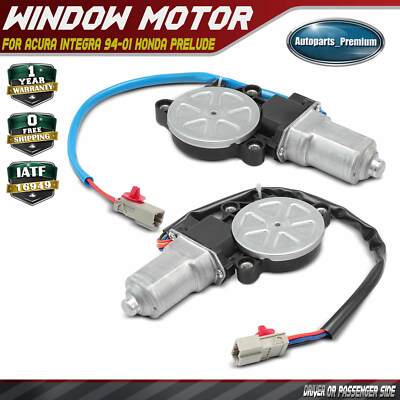 2Pc Front Power Window Motor w/4 Pins & 2 Pins for Acura Integra 1994-2001 Honda