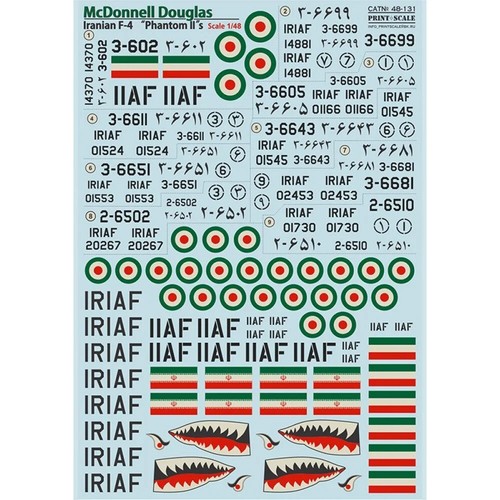 Print Scale 48-131 Decal 1:48 Iranian F-4 Phantom In the complete set 1,5 sheets - Picture 21 of 24
