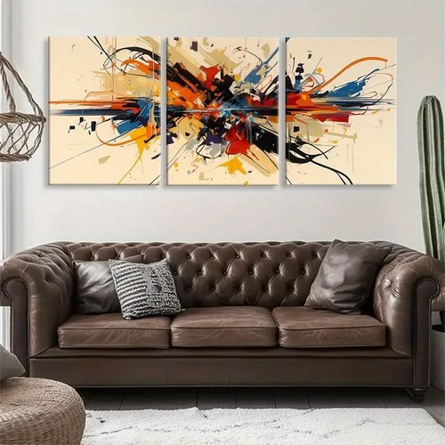 3pcs Explosion of Colors Abstract Perfect Wall Art Canvas Unframed/Framed - Foto 2 di 9