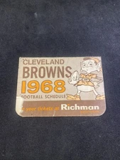 1968 Cleveland Browns Pocket Schedule Richman Brothers