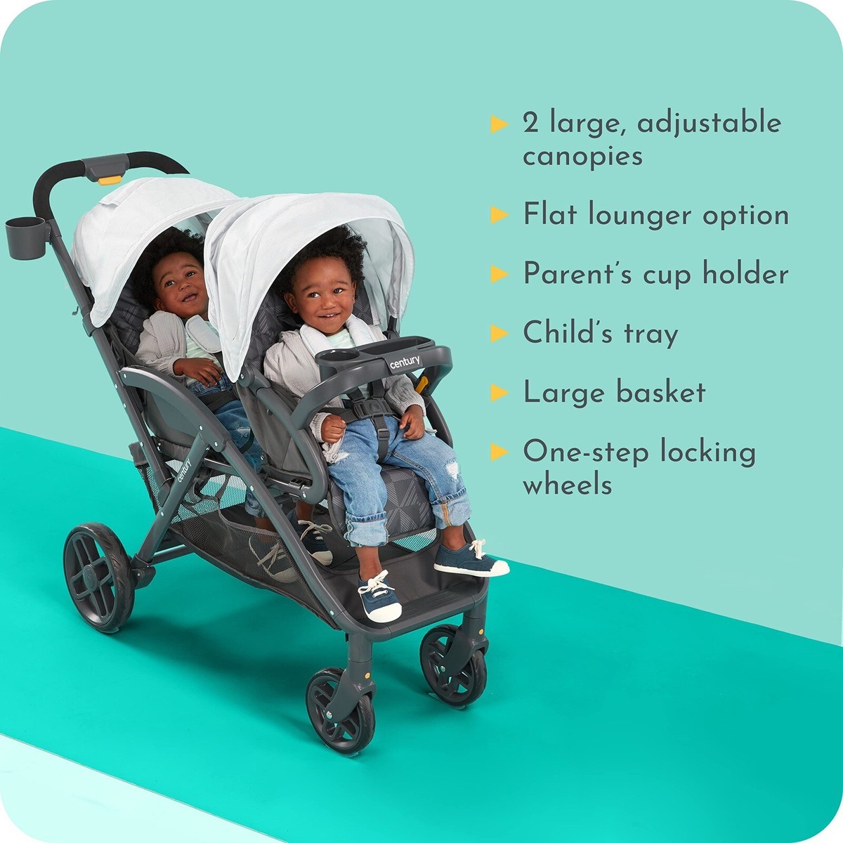 Century Stroll On Duo: Sleek Lightweight Double Stroller | eBay