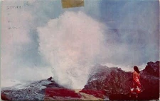 Oahu HI Blow Hole Postcard used (20496)