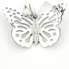 925 Solid Sterling Silver Sweet 3D Butterfly Pendant