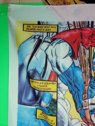 VTG 1991 MARVEL COMICS CAPTAIN AMERICA 29.5X44" CLOTH POSTER/FLAG. (R6) - Picture 3 of 7