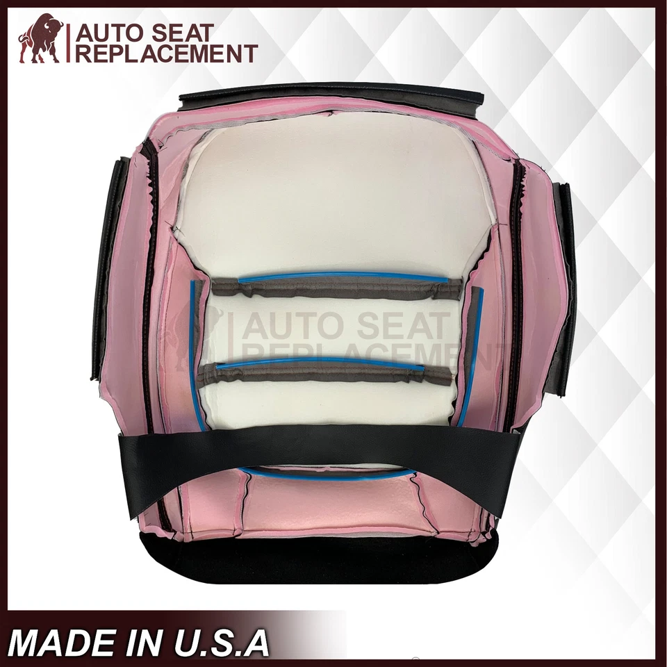 Cubierta de asiento de cuero sintético inferior del conductor Volkswagen Jetta 2011-2017 en negro Foto 2 de 4