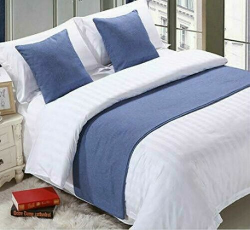 Bed Runner Cotton Blend Bed Scarf or Cushion Cover for Hotel Bedroom WeddingRoom - Picture 2 of 17