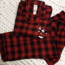 CLASSIC Disney Mickey Mouse Red Plaid Pajama Set