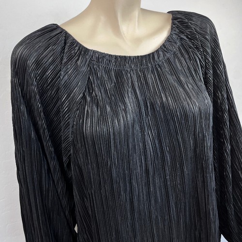 Blusa campesina acanalada ajustada gris carbón grande Chicos para mujer - Imagen 4 de 4