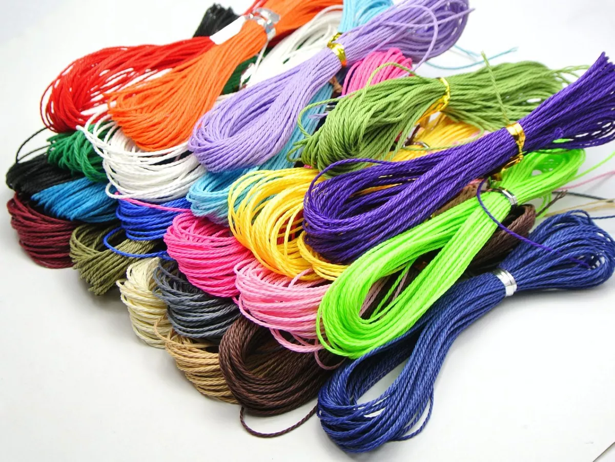 200 Meters Waxed Polyester Twisted Cord String Thread Line 1mm 20 Color