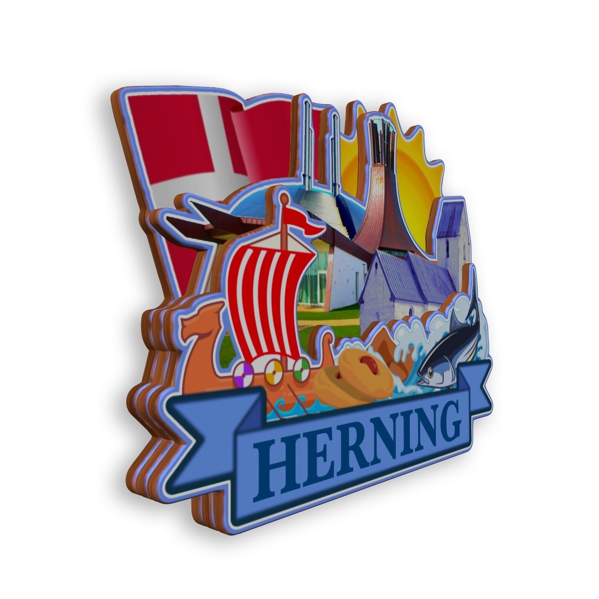 Scheveningen Magnete Da Frigorifero Con Scritta Hague - Souvenir Di Viaggio Olanda, 3D Dipinto A Mano