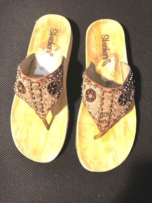 skechers cali beaded wedge sandals