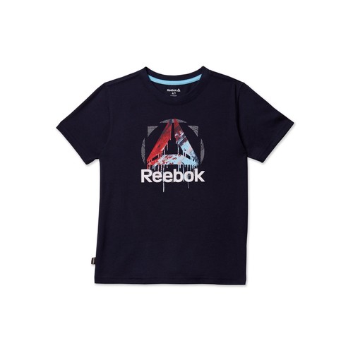 Reebok Jungen Kurzarm Grafikdruck Navy T-Shirt Gr: XS 4/5 NEU Neu mit Etikett - Bild 1 von 2