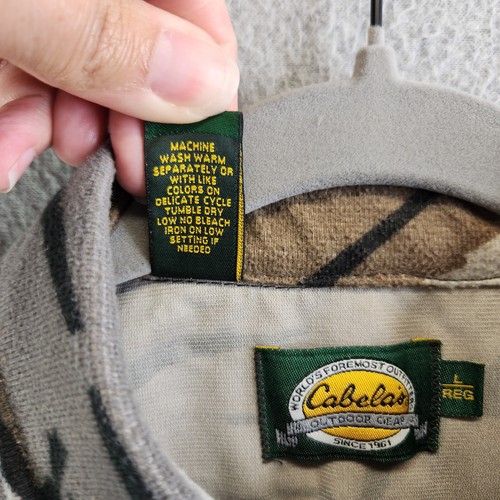 Vintage Cabelas Shirt Mens L Predator Camo Chamois Fleece Hunting Spooky 90s Vtg - Picture 7 of 12