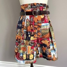 Vintage Handmade Hawaiian / Pineapple Postcard Print Paperbag Shorts - Medium