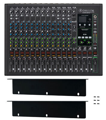 Mackie ONYX16 16-Channel Analog Mixer w/USB/3-Band EQ/Bluetooth+Rack Ear Kit