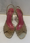 Womens KATE SPADE NEW YORK Gold strappy slingback heels Size 8.5 US EUC shoes — photo 2