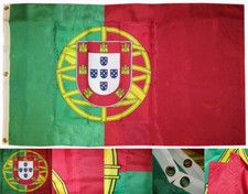 3x5 Embroidered Sewn Portugal 300D Nylon Flag 3' x 5' Banner 3 Clips Heavy Duty