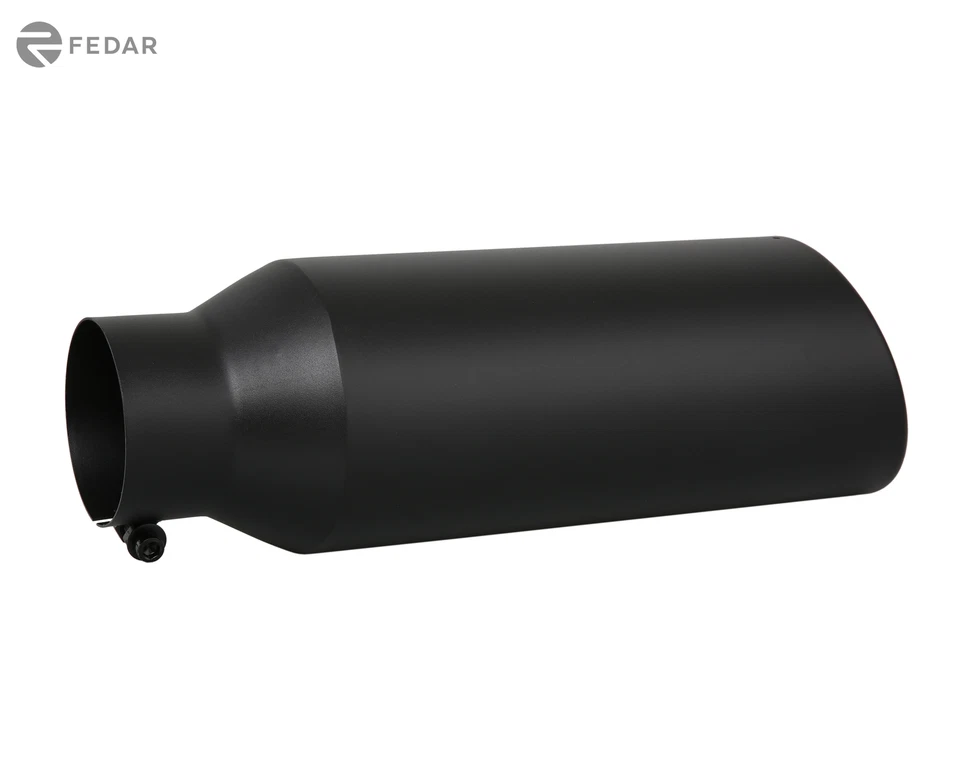 4" Entrada 6" Salida 18" Largo Enrollado Extremo Corte Ángulo Camión Escape Tubo de Escape Punta Foto 3 de 4