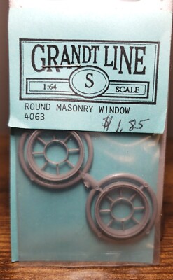 Grandt Line 1:64 S Scale #4063 48'' 9 Pane Round Masonry Window (Pkg of 2) NISP