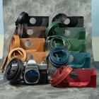Handmade Leather Half Camera Case Bag Cover Shoulder Strap For Minolta srT101