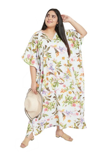 Women Kaftan Casual Maxi Dress Kimono Sleeve Evening Gown Beachwear Sundress - Picture 176 of 452