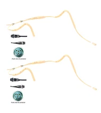 2pc Tan Beige Slim Sweat Proof Headset Mic Compatible w Mipro Peavey Omni-Direct