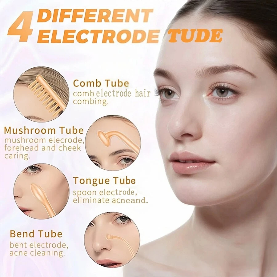 Máquina de alta frecuencia portátil de mano varita facial piel estira arrugas Foto 3 de 4