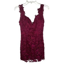 Lulus Uno Dos Lace Burgundy Lace Bodycon Dress Size Large