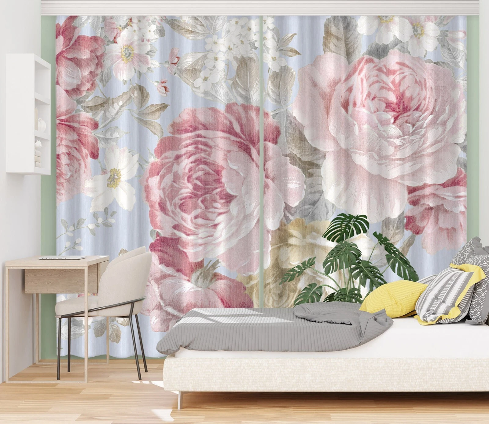 3D Pink Peony ZHUC167 Photo Curtain Window Blockout Fabric Vera 2023