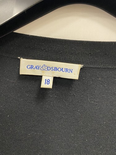 Gray & Osbourn Black Cardigan Size 18 - Picture 3 of 3