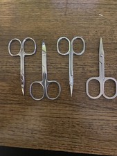 Mixed Lot Of 4 Curved/Rounded Facial Hair Scissors Professional Stainless Steel