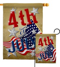 4Th Of July Fourth Star American Independence Day Garden House Yard Flag