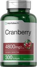 Cranberry Supplement | 4800mg | 300 Softgels | Non-GMO | by Horbaach