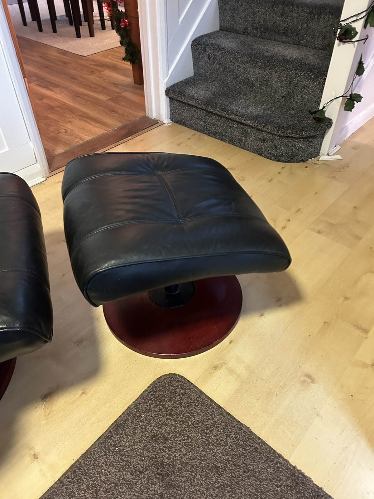 leather swivel recliner chair and footstool Homebase eBay